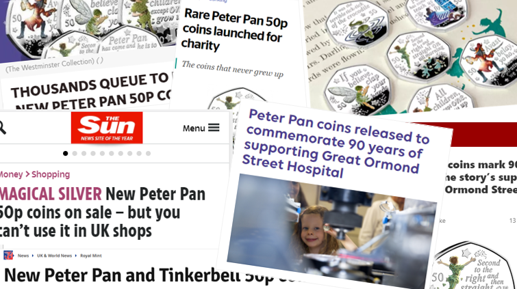 Peter Pan 50p coins press coverage
